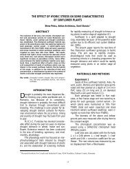 the effect of hydric stress on some characteristics of sunflower plants