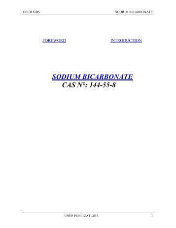 SODIUM BICARBONATE CAS NÂ°: 144-55-8