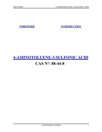 4-AMINOTOLUENE-3-SULFONIC ACID CAS NÂ°: 88-44-8