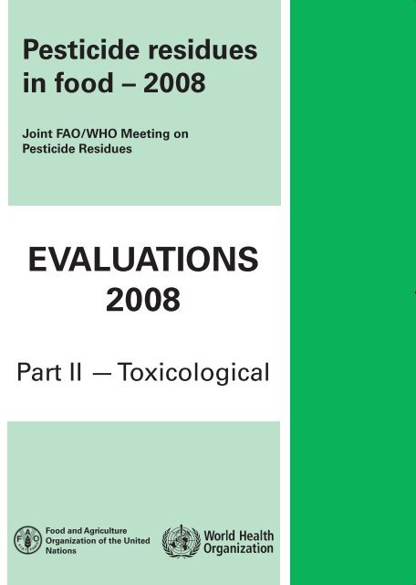 Pesticide residues in food - 2008 - ipcs inchem