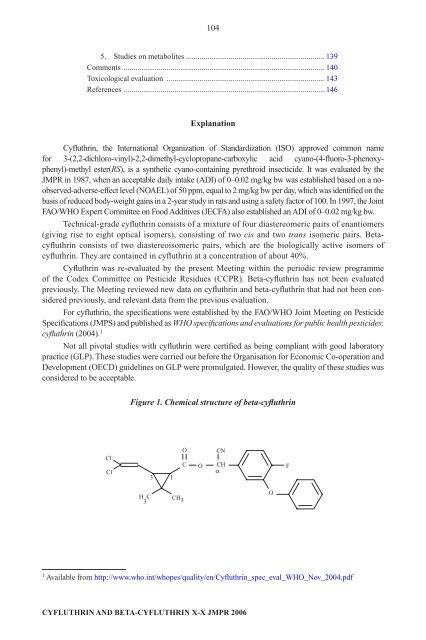 Pesticide residues in food â 2006: Toxicological ... - ipcs inchem