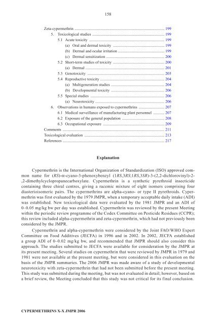 Pesticide residues in food â 2006: Toxicological ... - ipcs inchem