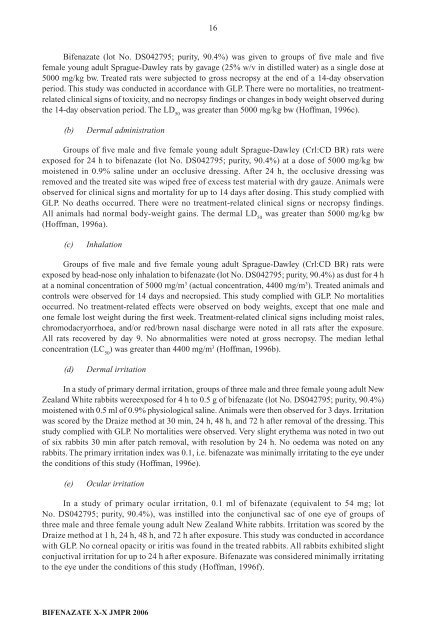 Pesticide residues in food â 2006: Toxicological ... - ipcs inchem