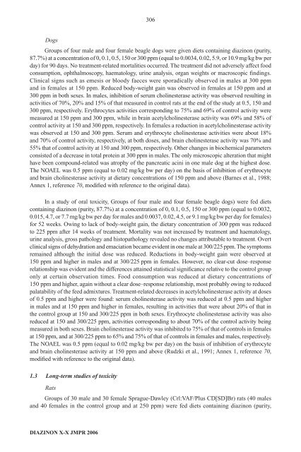 Pesticide residues in food â 2006: Toxicological ... - ipcs inchem