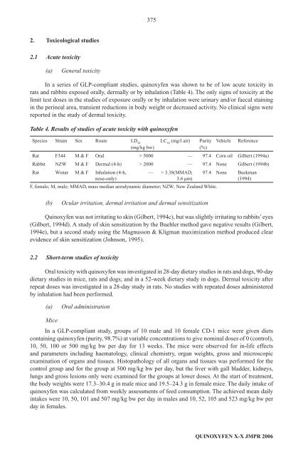 Pesticide residues in food â 2006: Toxicological ... - ipcs inchem