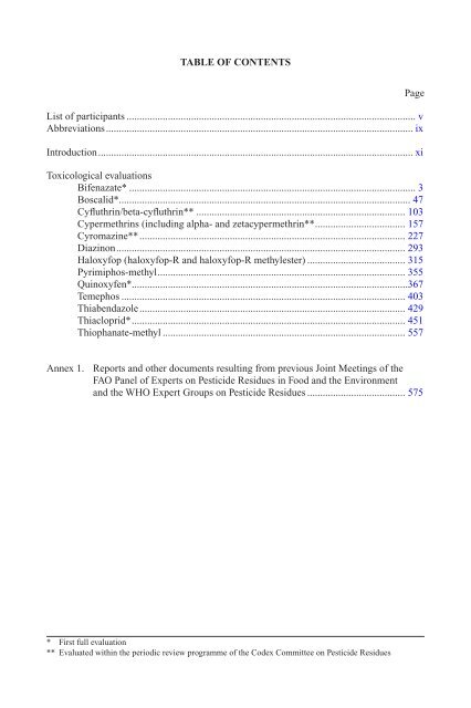 Pesticide residues in food â 2006: Toxicological ... - ipcs inchem