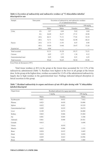 Pesticide residues in food â 2006: Toxicological ... - ipcs inchem