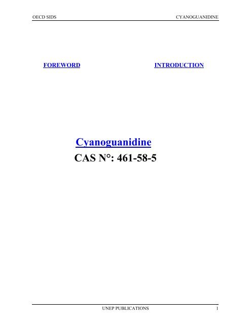 Cyanoguanidine CAS NÂ°: 461-58-5