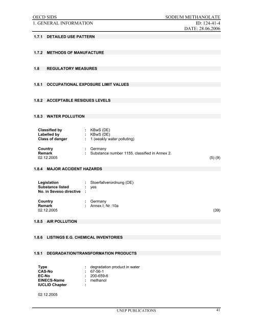 Sodium methanolate - ipcs inchem