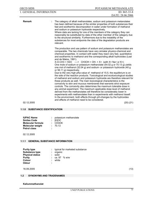 Sodium methanolate - ipcs inchem