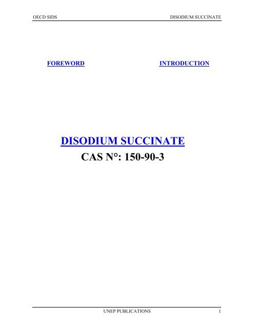 DISODIUM SUCCINATE CAS NÂ°: 150-90-3