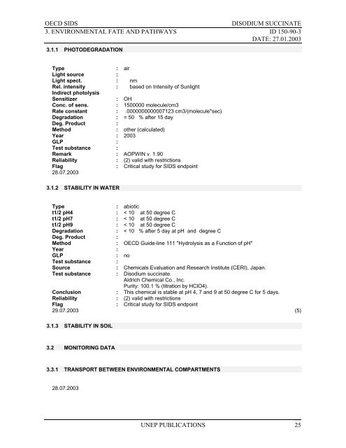 DISODIUM SUCCINATE CAS NÂ°: 150-90-3