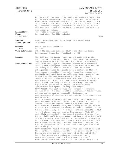 AMMONIUM SULFATE CAS NÂ°: 7783-20-2