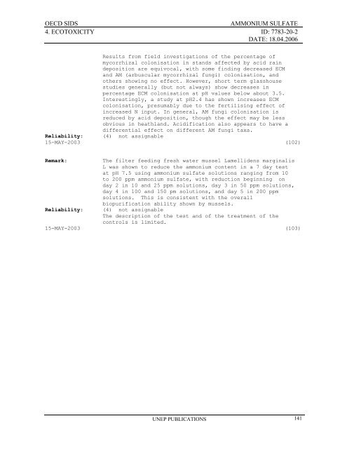 AMMONIUM SULFATE CAS NÂ°: 7783-20-2