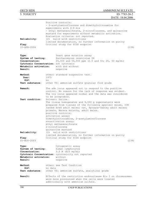 AMMONIUM SULFATE CAS NÂ°: 7783-20-2