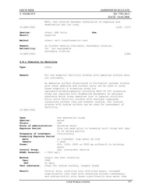 AMMONIUM SULFATE CAS NÂ°: 7783-20-2