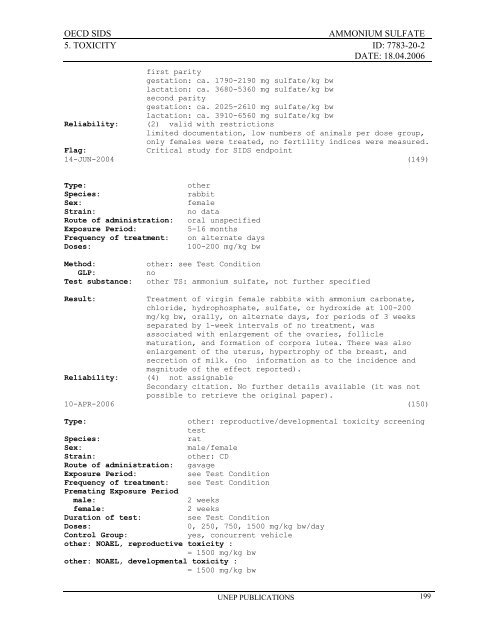 AMMONIUM SULFATE CAS NÂ°: 7783-20-2