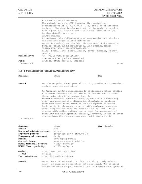 AMMONIUM SULFATE CAS NÂ°: 7783-20-2