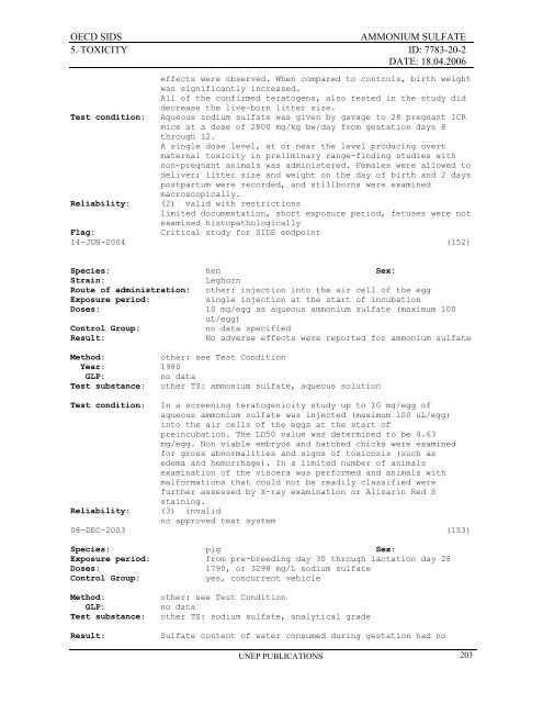 AMMONIUM SULFATE CAS NÂ°: 7783-20-2