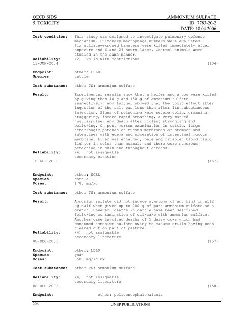 AMMONIUM SULFATE CAS NÂ°: 7783-20-2