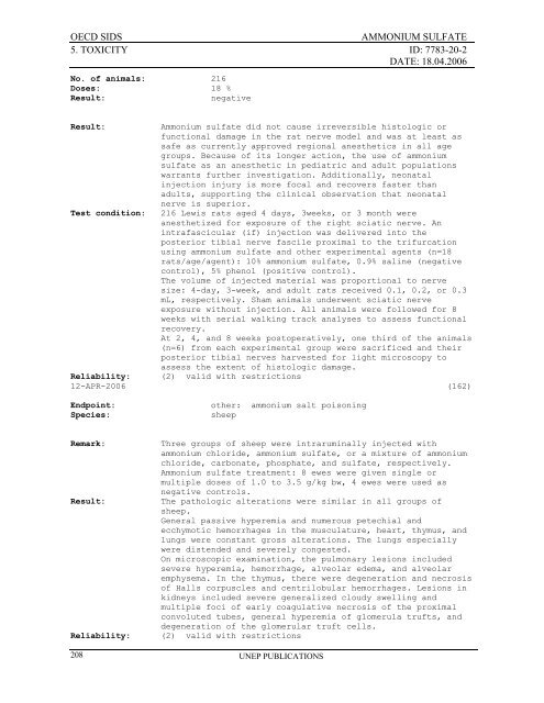 AMMONIUM SULFATE CAS NÂ°: 7783-20-2