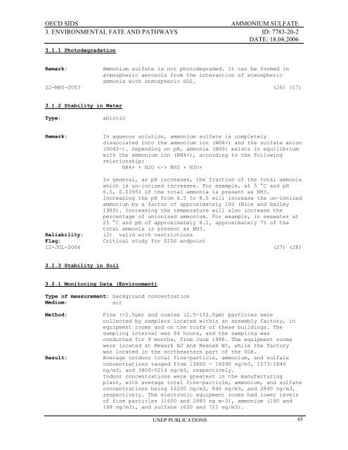 AMMONIUM SULFATE CAS NÂ°: 7783-20-2