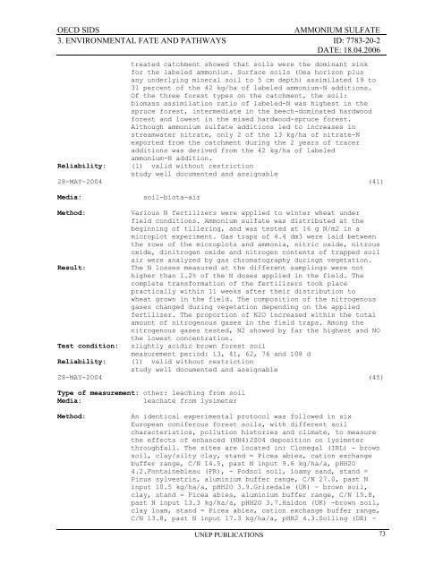 AMMONIUM SULFATE CAS NÂ°: 7783-20-2