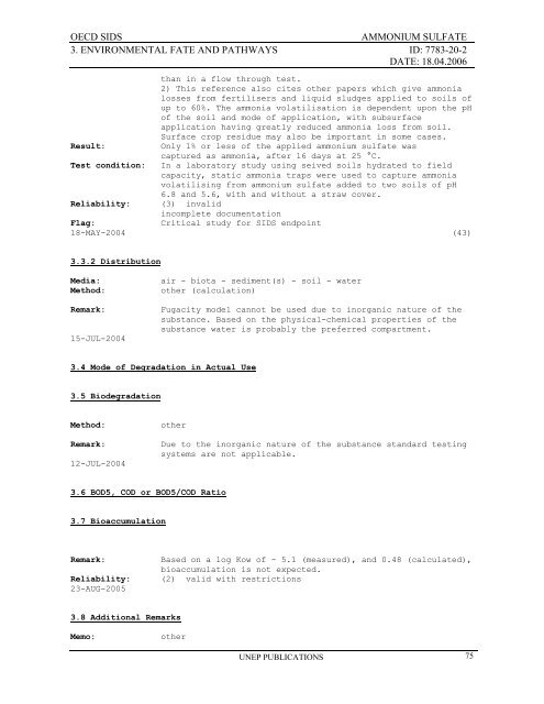 AMMONIUM SULFATE CAS NÂ°: 7783-20-2