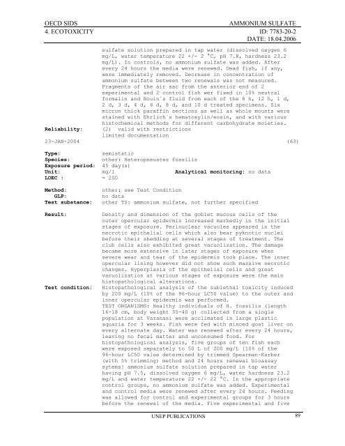 AMMONIUM SULFATE CAS NÂ°: 7783-20-2