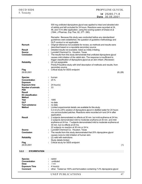 Dipropylene glycol (SIDS)