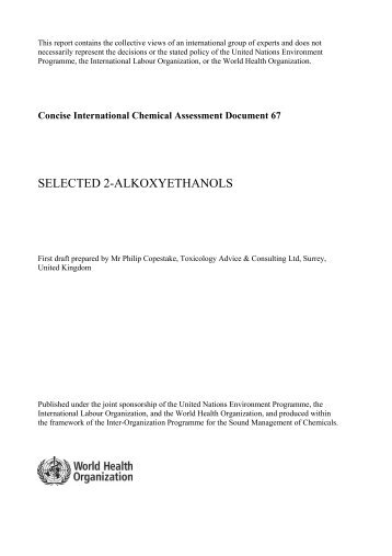 SELECTED 2-ALKOXYETHANOLS - ipcs inchem