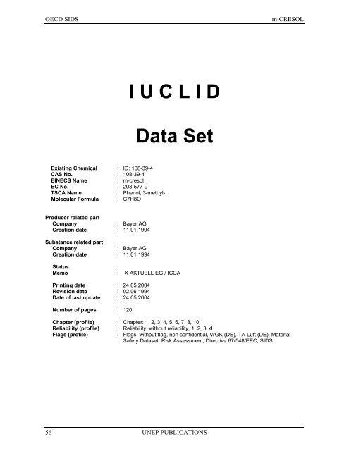 m-Cresol - ipcs inchem