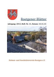 Roetgener Blä tter - Heimat- und Geschichtsverein Roetgen