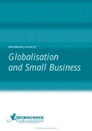 International Journal of Globalisation and Small Business