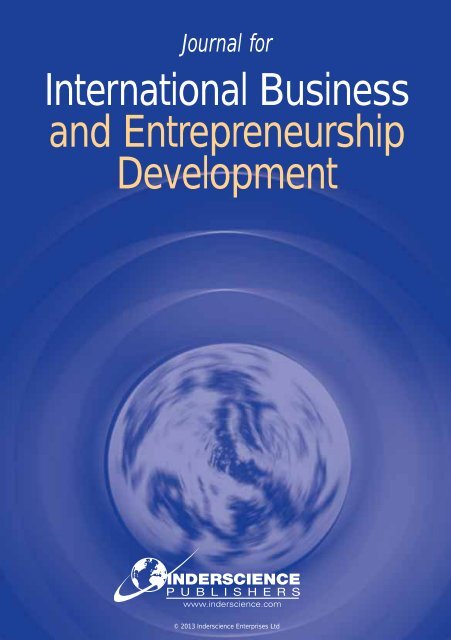 International Business and Entrepreneurship Development