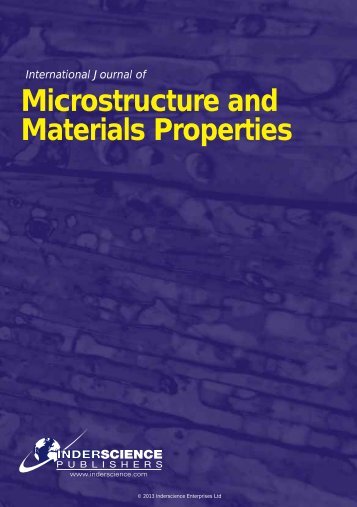 Microstructure and Materials Properties - Inderscience Publishers