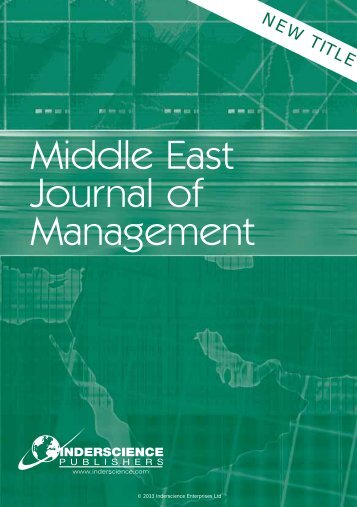 Middle East Journal of Management - Inderscience Publishers