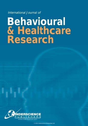 Behavioural & Healthcare Research - Inderscience Publishers
