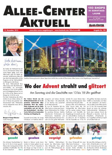 Wo der Advent strahlt und glitzert - Allee-Center Magdeburg