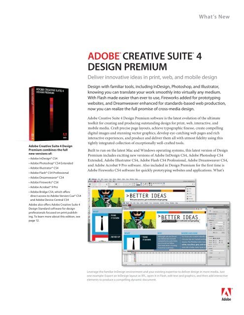 Adobe Creative Suite 4 Design Premium What's New