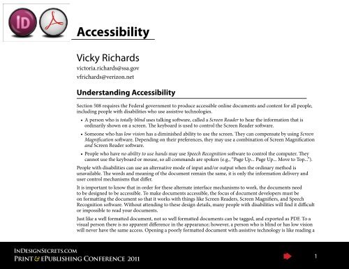 Accessibility: It's the Law - InDesign User Group