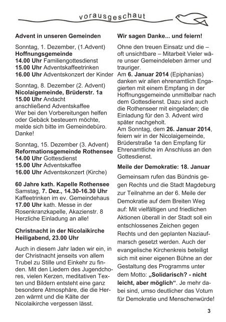 Dezember / Januar - Hoffnungsgemeinde