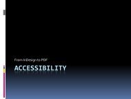 ACCESSIBILITY - InDesign User Group