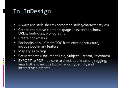 ACCESSIBILITY - InDesign User Group