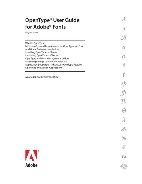 OpenType User Guide for Adobe Fonts - Linotype