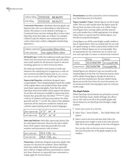 OpenType User Guide for Adobe Fonts - Linotype