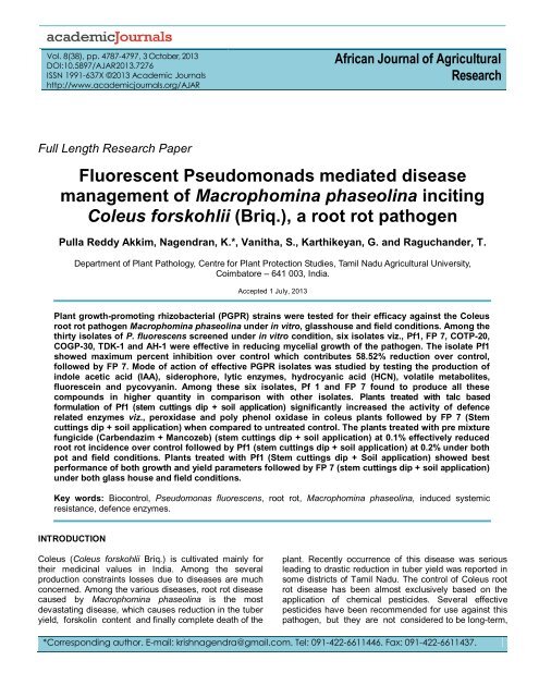 a root rot p - Academic Journals