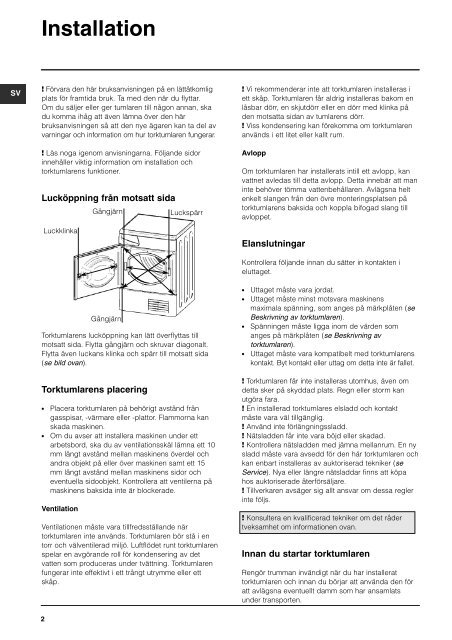 Bruksanvisning - Indesit