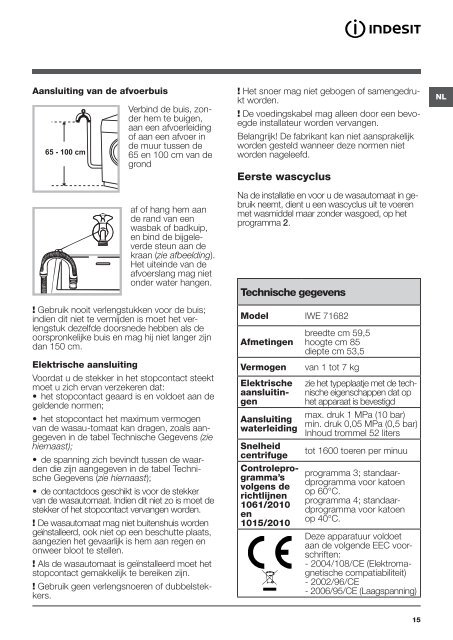 Gebruiksaanwijzing - Indesit