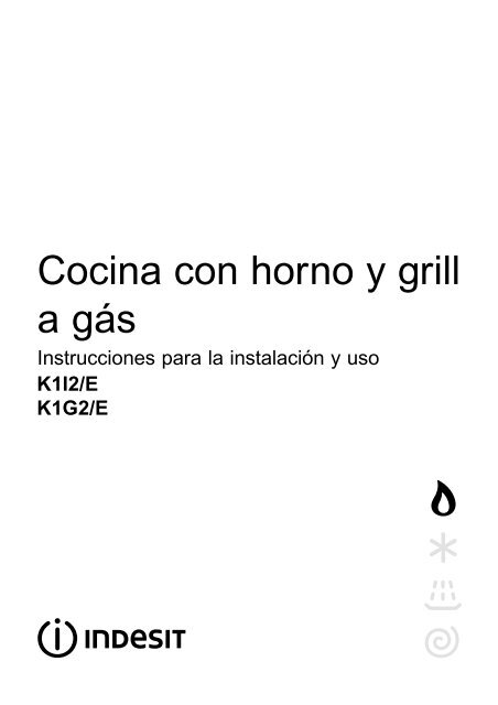 Cocina con horno y grill a gás - Indesit